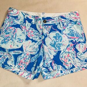 Lilly Pulitzer Blue and Pink Patterned Women's‎ Shorts